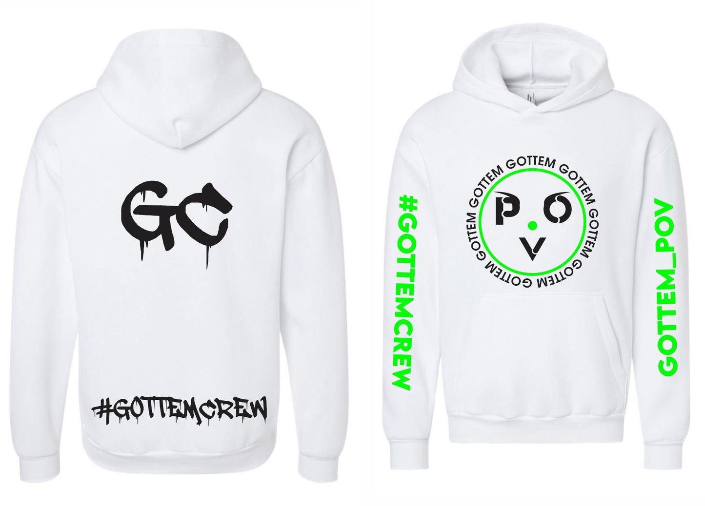White custom Hoodie W/logo