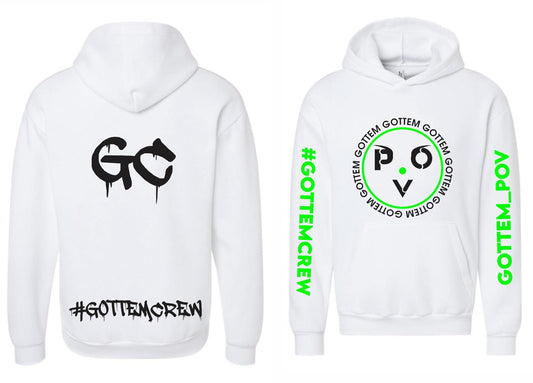 White custom Hoodie W/logo